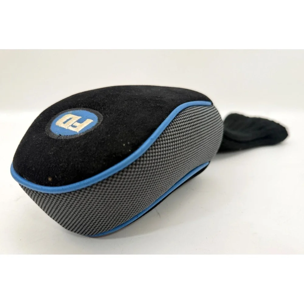 FD Fairway Driver Golf Club Headcover Black Grey Blue Trim Rib Knit Sock